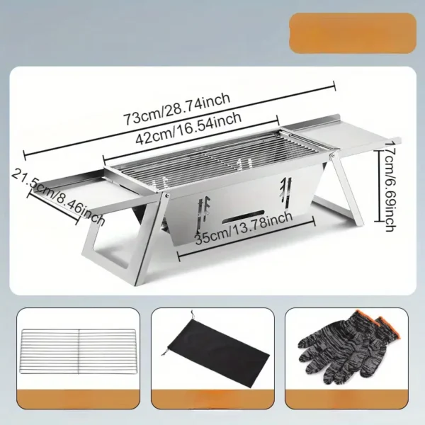 1pc Stainless Steel Portable BBQ Grill