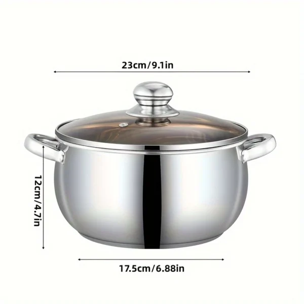 Large Capacity Stainless Steel Double Handle Soup Pot