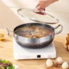 Silver Double-Sided Honeycomb Frying And Boiling Pot