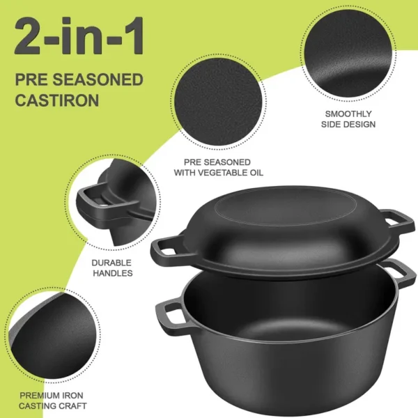 Cast Iron 2-in-1 Multifunctional Cooking and Baking Dish Set