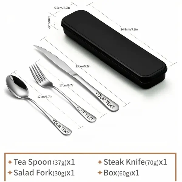Customized Stainless Steel Travel Cutlery Set