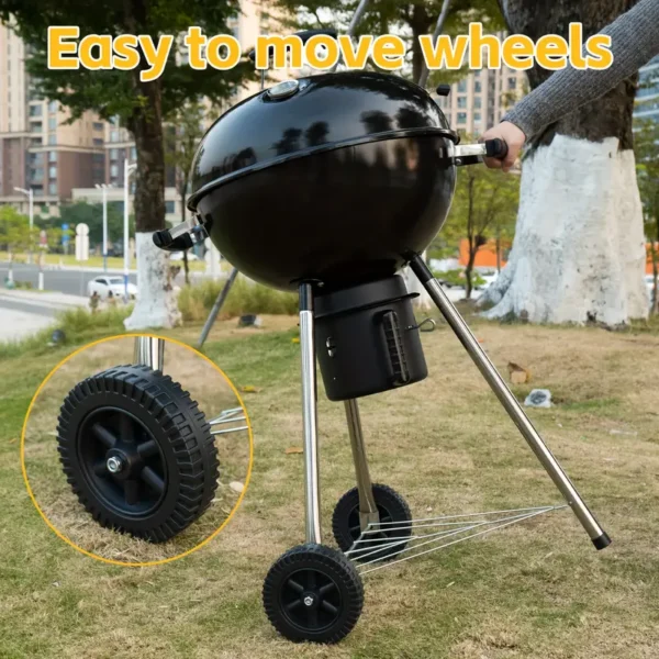Portable Round BBQ Grill Kettle