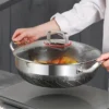 Silver Double-Sided Honeycomb Frying And Boiling Pot